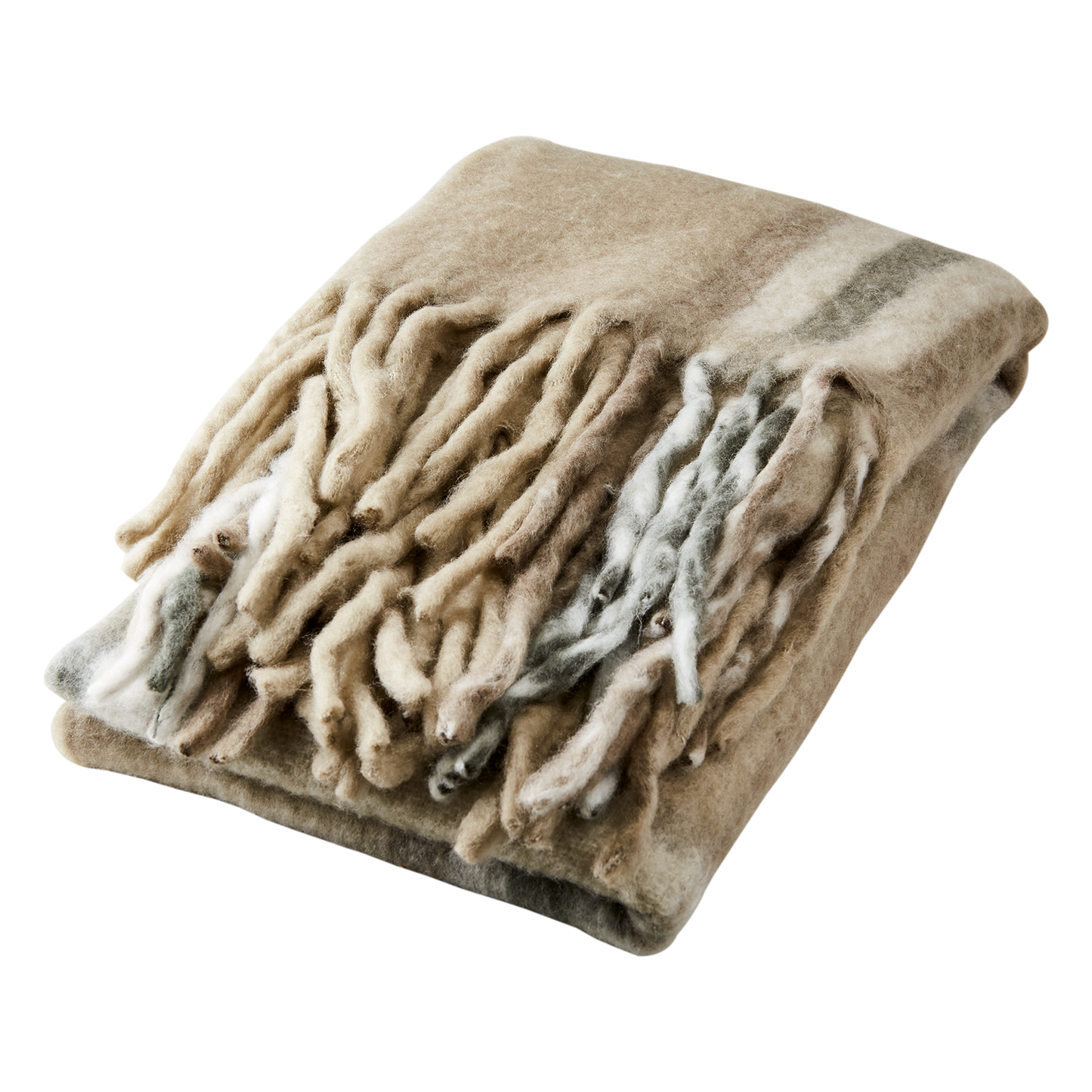 Filt - beige, grön, grå