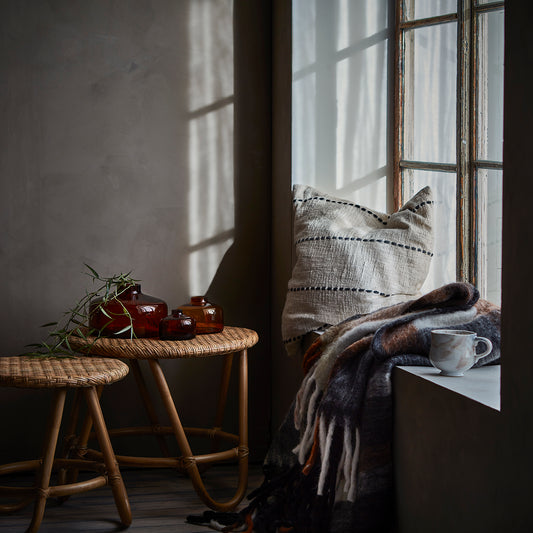 Affari - pläd svart/terrakotta