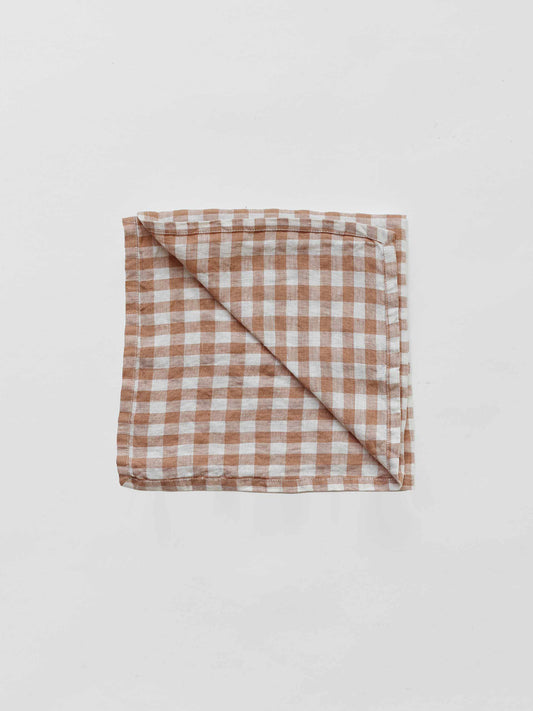 Tell me more - linneservett gingham biscuit